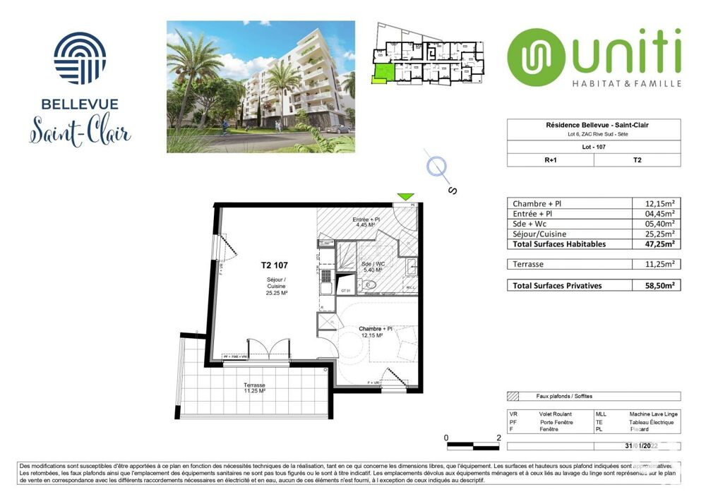 Vente Appartement 2 pièces