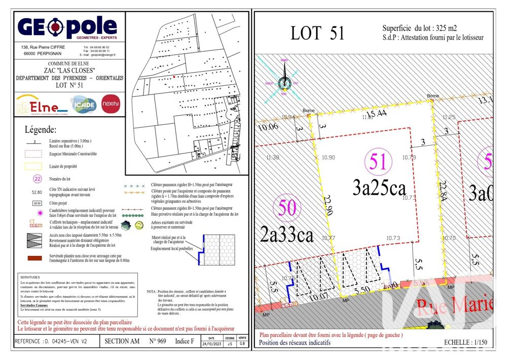 Vente Terrain Vente Terrain à bâtir 325 m&sup2; Elne