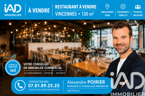 Vente Restaurant 130 m&sup2; 616000 94300 Vincennes