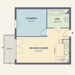 Appartement à vendre 2 pièces 41 m²