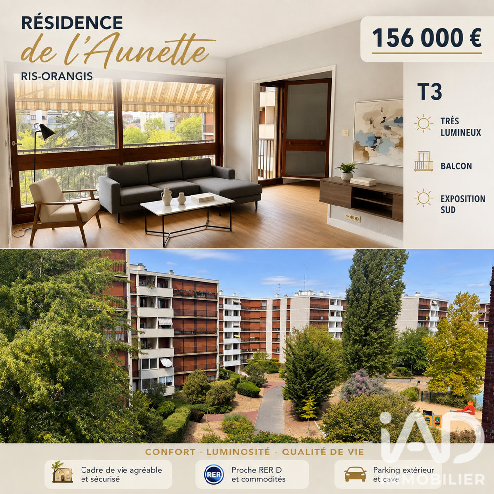 Vente Appartement Vente Appartement 3 pièces Ris-orangis