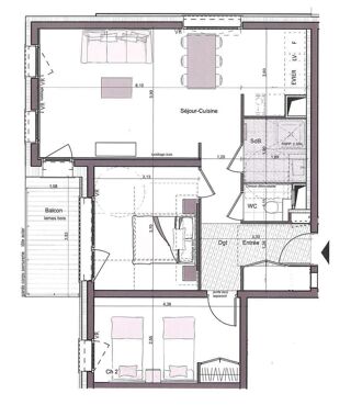  Appartement  vendre 3 pices 64 m