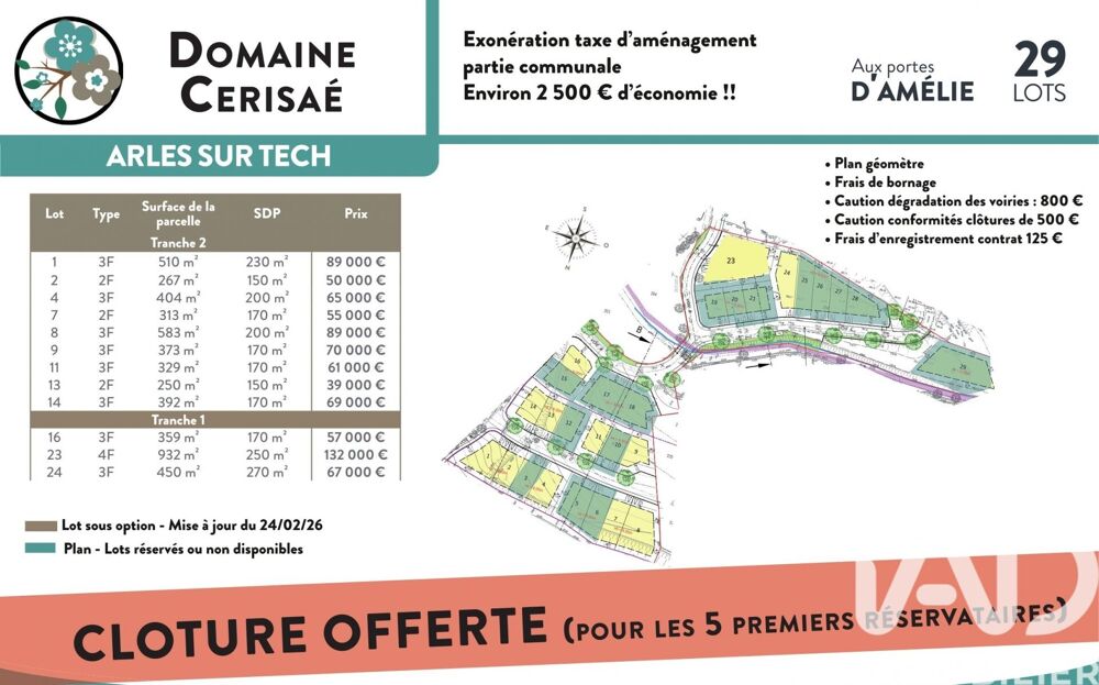 Vente Terrain Vente Terrain à bâtir 267 m&sup2; Amélie-les-bains-palalda