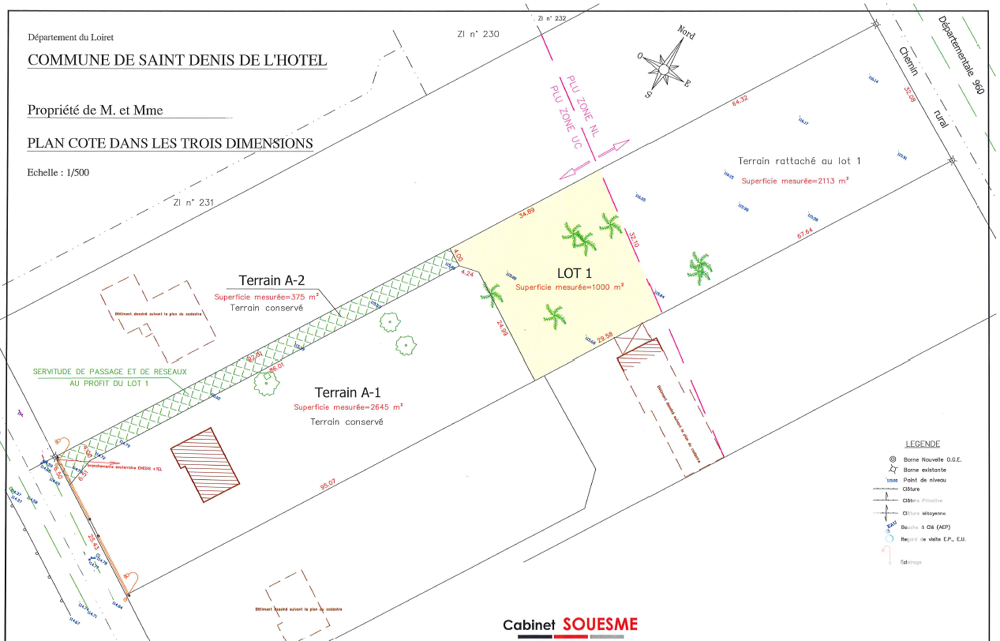 Vente Terrain Vente Terrain à bâtir 3 111 m&sup2; Saint-denis-de-l'hôtel