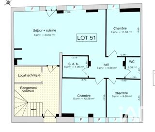  Appartement à vendre 4 pièces 79 m²