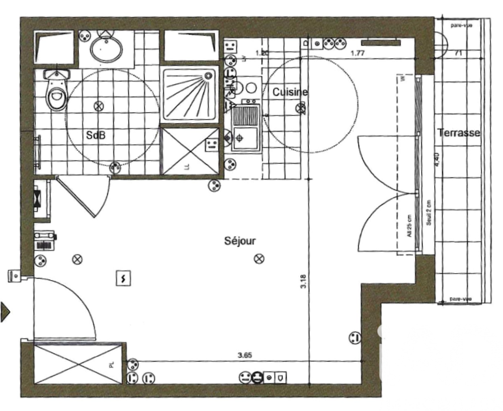 Vente Studio 1 pièce