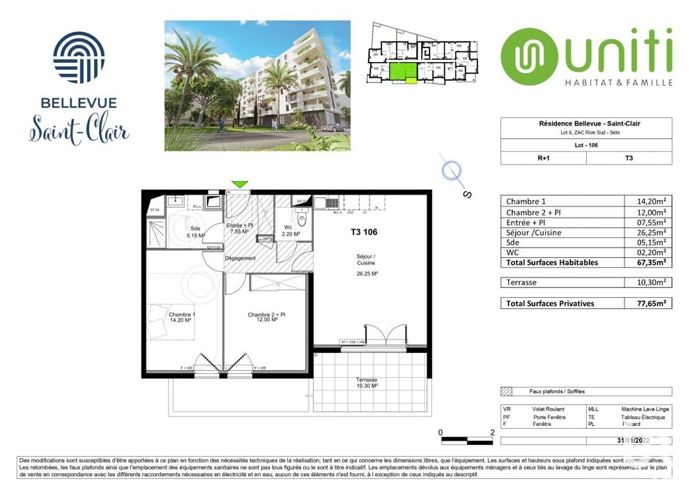 Vente Appartement 3 pièces