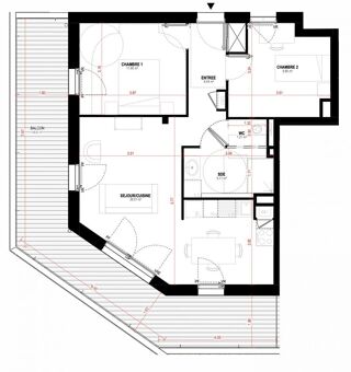  Appartement à vendre 3 pièces 59 m²