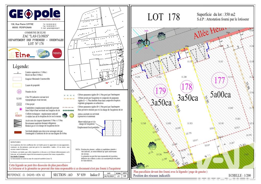 Vente Terrain Vente Terrain à bâtir 350 m&sup2; Elne