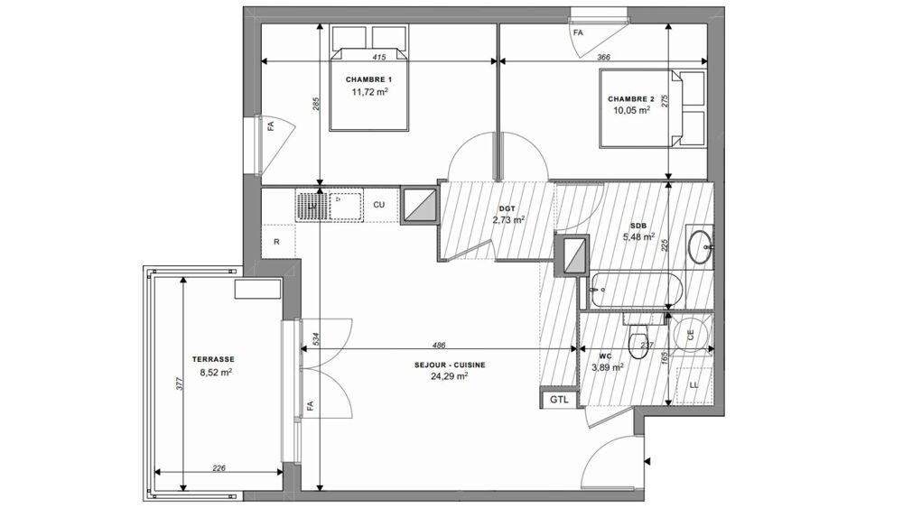 Vente Appartement 3 pièces