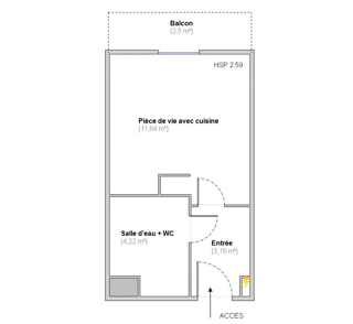  Appartement à vendre 1 pièce 19 m²