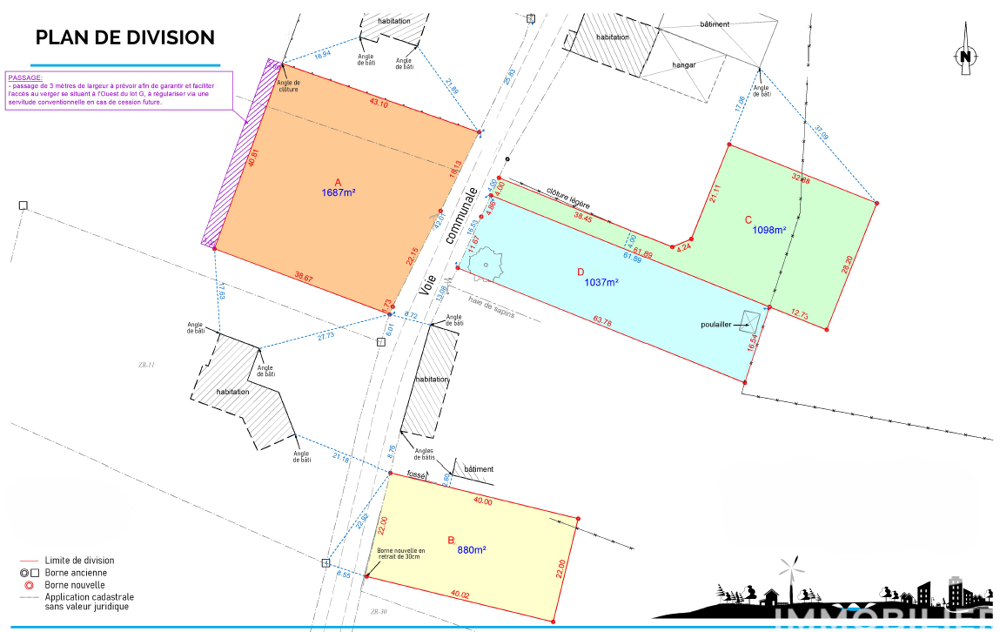 vente Terrain - 1037 m² Allaire (56350)
