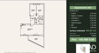  Appartement à vendre 3 pièces 66 m²