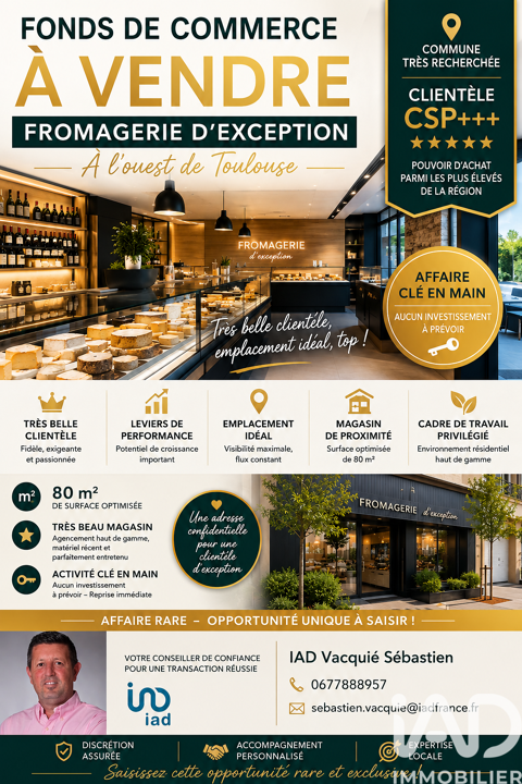 Vente Alimentation 82 m&sup2; 105000 31100 Toulouse