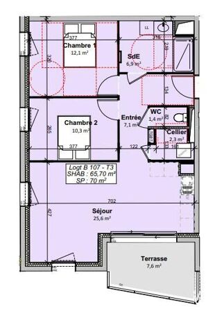  Appartement à vendre 3 pièces 66 m²