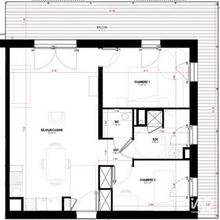  Appartement à vendre 3 pièces 62 m²