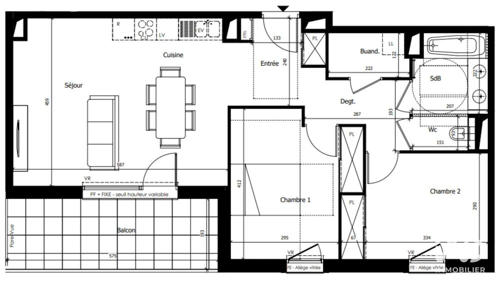 Vente Appartement 3 pièces