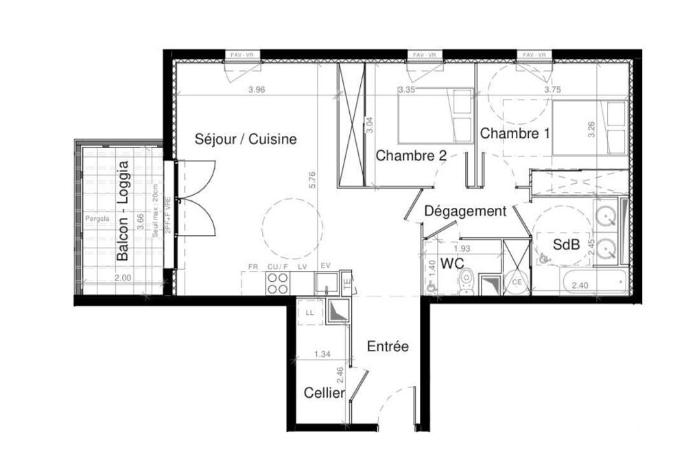 vente Appartement - 3 pièce(s) - 71 m² Nîmes (30000)
