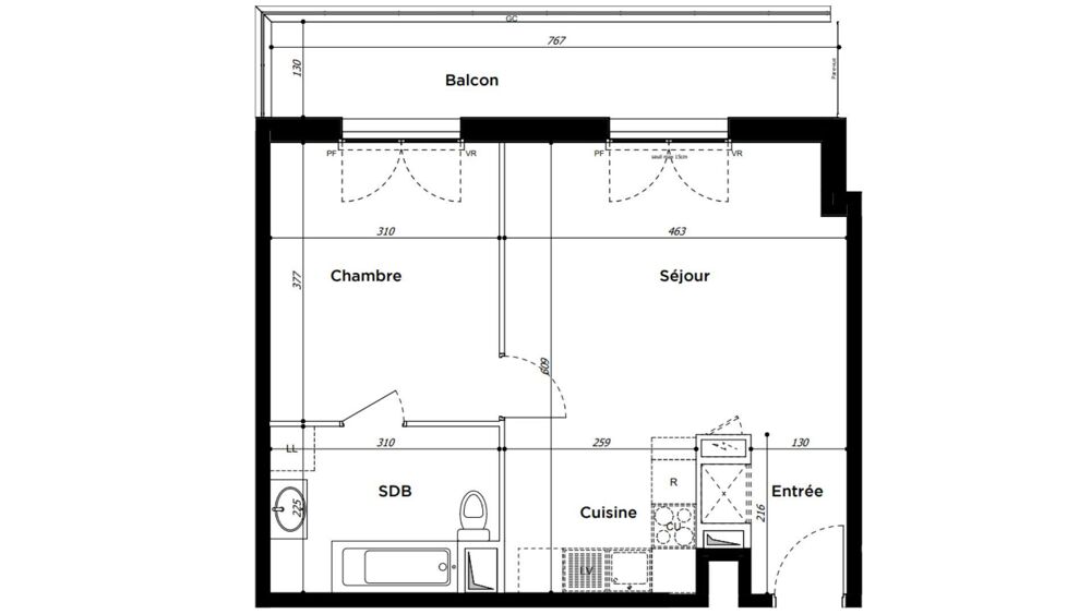 Vente Appartement 2 pièces
