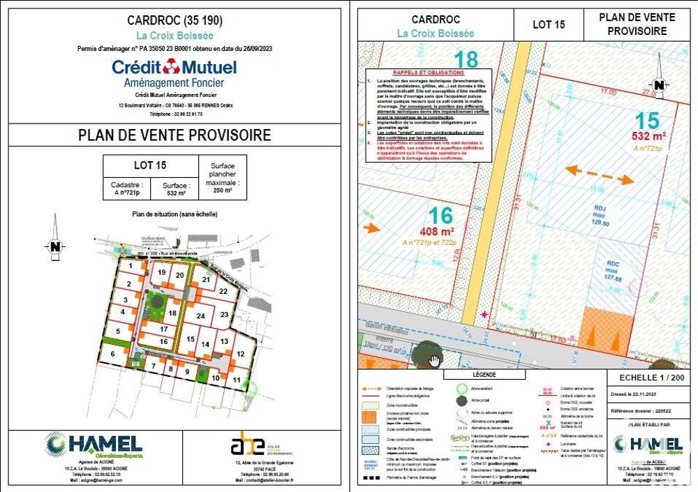 Vente Terrain Vente Terrain 532 m&sup2; Cardroc
