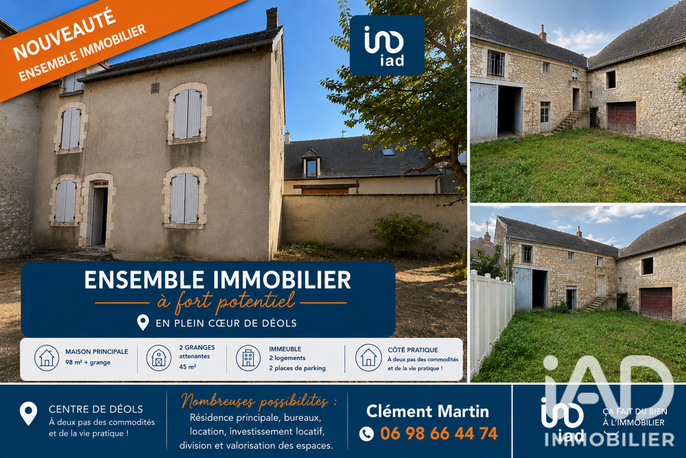 Maison 8 pièces 186 m² · à Déols · 186 m² · 176 000 €