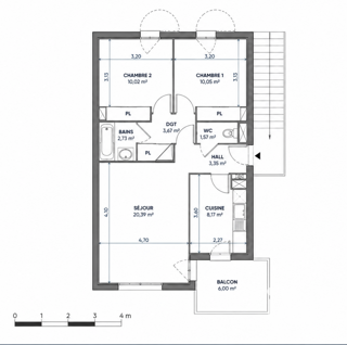  Appartement à vendre 3 pièces 60 m²