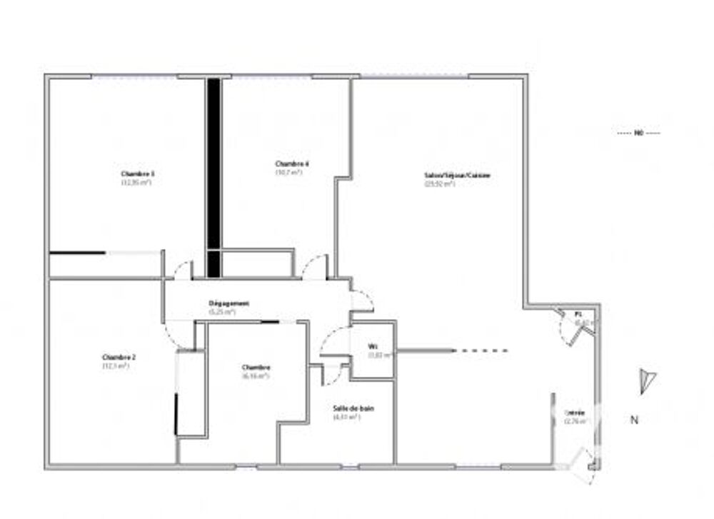 vente Appartement - 4 pièce(s) - 86 m² Paris 20