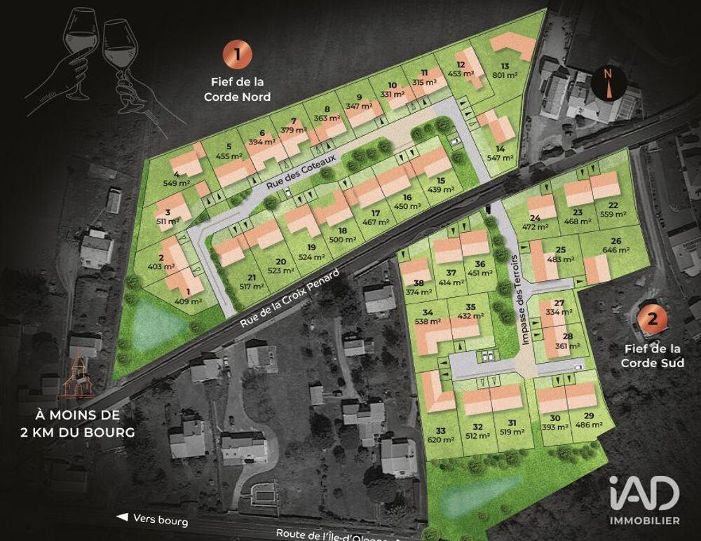 Vente Terrain Vente Terrain 451 m&sup2; Brem-sur-mer
