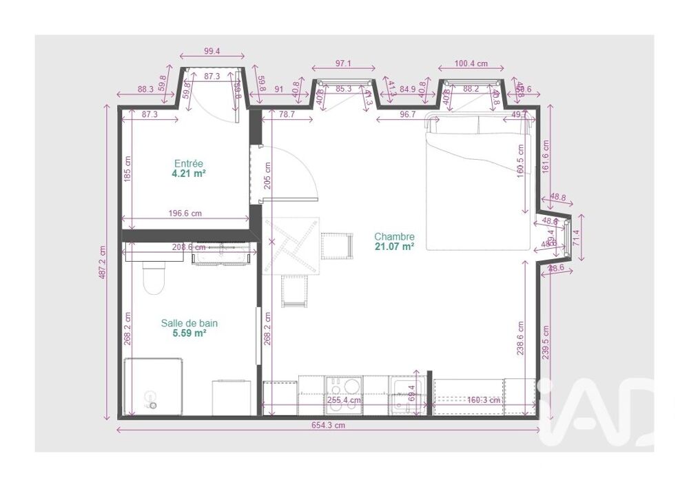 Location Appartement Location Studio 1 pièce Botans