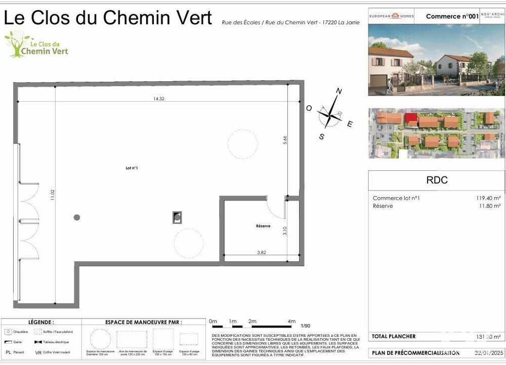   Vente Murs commerciaux 131 m&sup2; 