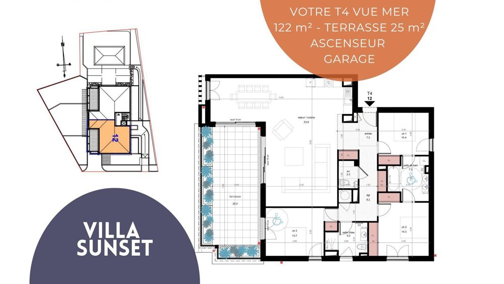 vente Appartement - 4 pièce(s) - 122 m² Six-Fours-les-Plages (83140)