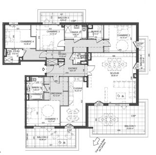  Appartement � vendre 5 pi�ces 157 m�