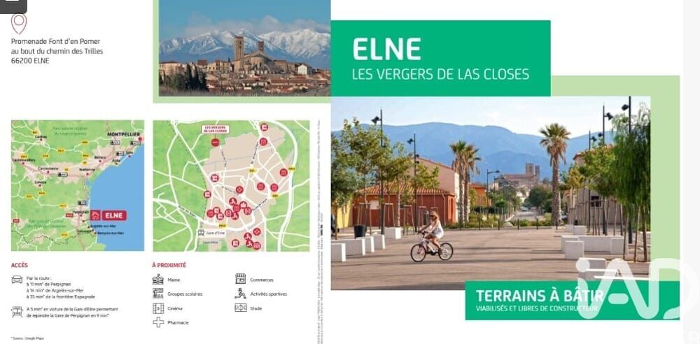 Vente Terrain Vente Terrain à bâtir 343 m&sup2; Elne