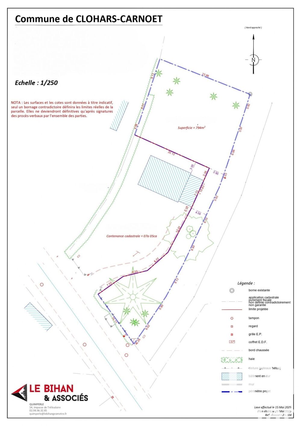 Vente Terrain Vente Terrain à bâtir 794 m&sup2; Clohars-carnoët