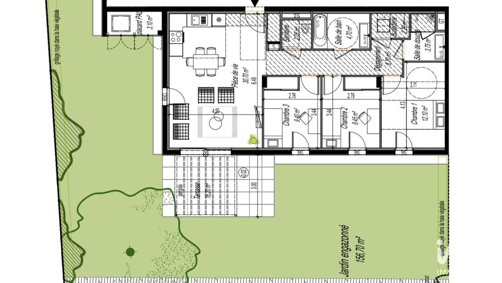 vente Appartement - 4 pièce(s) - 83 m² Sathonay-Village (69580)