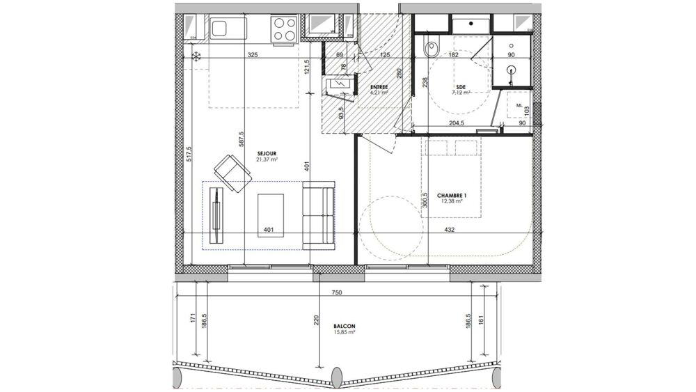 Vente Appartement 2 pièces