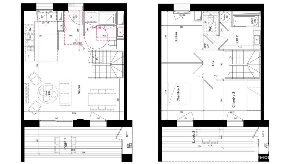 Vente Duplex 3 pièces