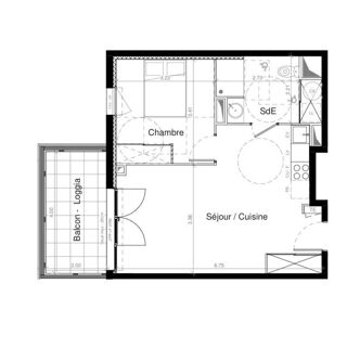  Appartement à vendre 2 pièces 45 m²