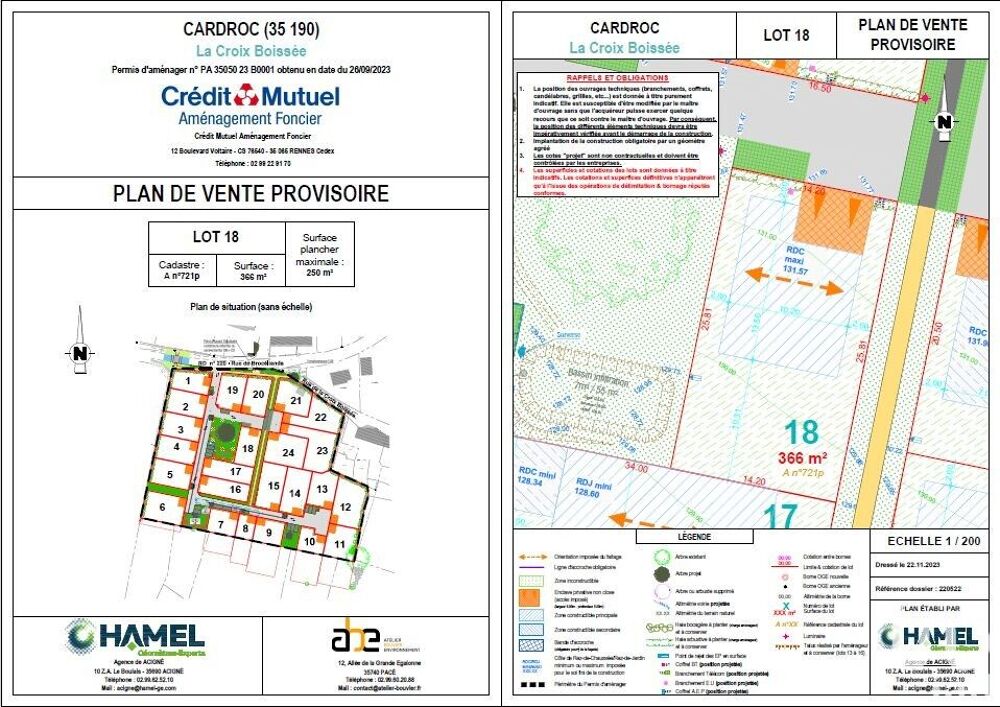 Vente Terrain Vente Terrain 366 m&sup2; Cardroc