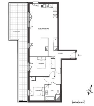  Appartement à louer 3 pièces 79 m²
