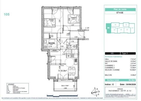   Vente Appartement 2 pièces Appartement - 2 pièce(s) - 45 m²