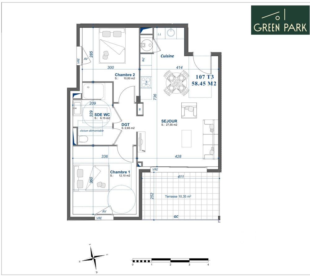 Vente Appartement 3 pièces