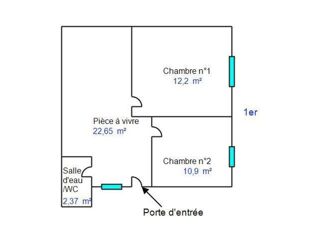  Appartement à louer 3 pièces 48 m²
