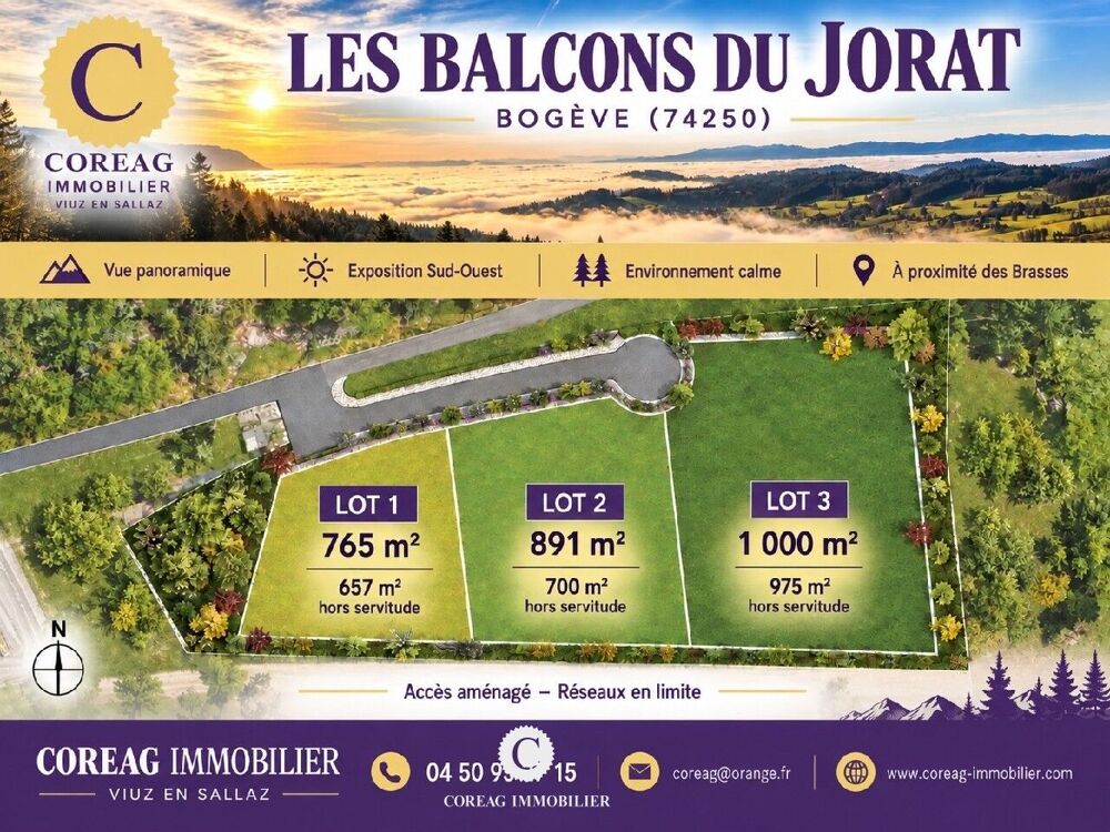vente Terrain - 765 m² Bogève (74250)