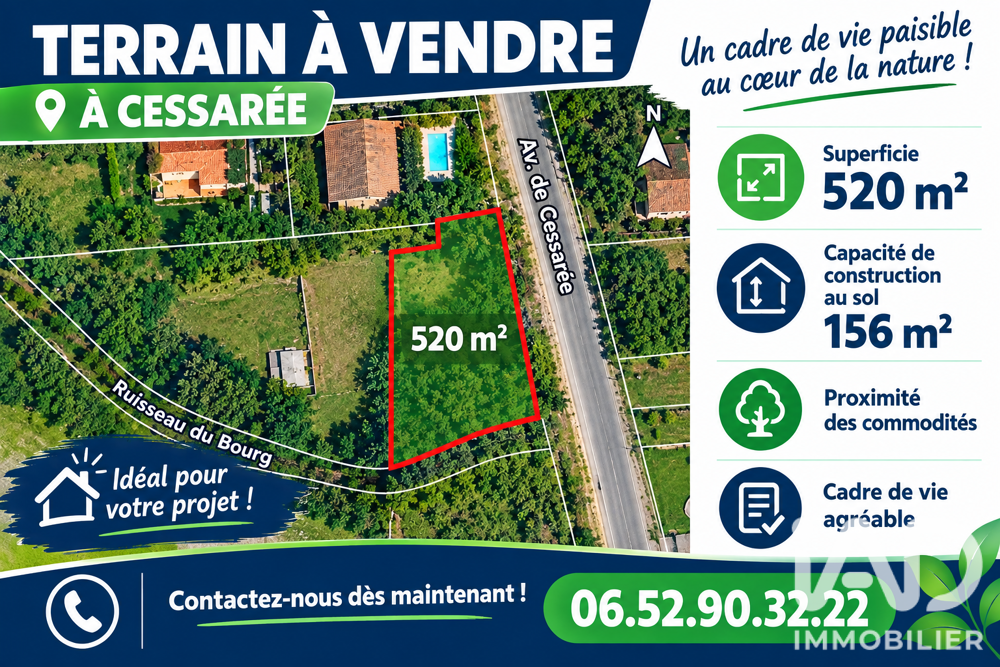 Vente Terrain Vente Terrain à bâtir 520 m&sup2; Gujan-mestras