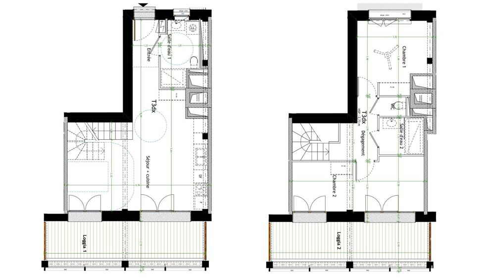 Vente Duplex 3 pièces