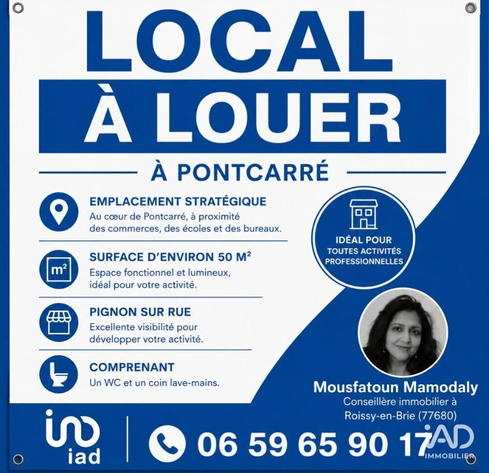   Location Boutique/Local commercial 50 m&sup2; 