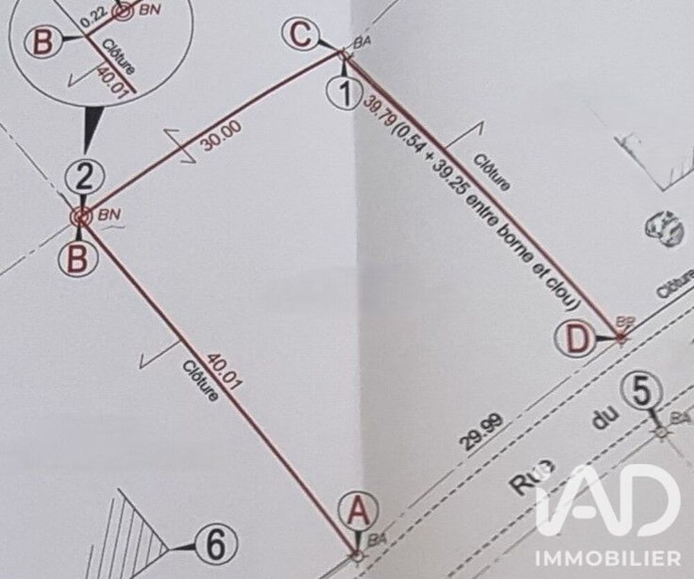 Vente Terrain Vente Terrain à bâtir 1 198 m&sup2; Braye-sous-faye