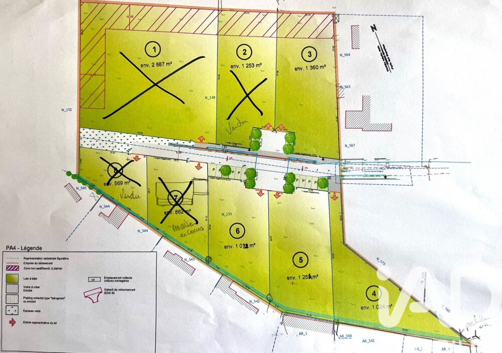Vente Terrain Vente Terrain à bâtir 1 022 m&sup2; Ibos