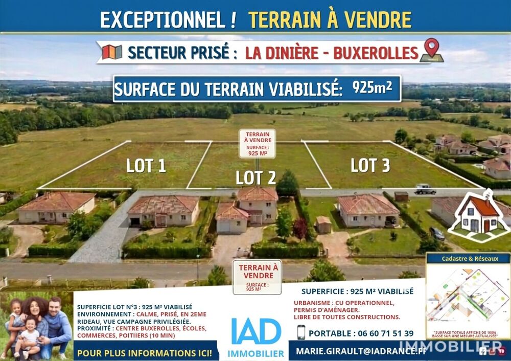 Vente Terrain Vente Terrain 925 m&sup2; Buxerolles